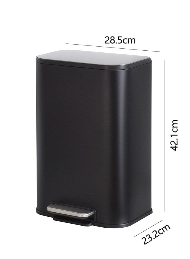 ايست من نون سلة مهملات بغطاء مطلي بودرة سعة 12 لتر للدخول بالقدم للمطبخ، غطاء يغلق برفق مع وظيفة البقاء مفتوح، سلة بدون استخدام اليدين، 44.8 سم طول × 34.1 سم عرض × 61.2 سم ارتفاع، أسود غير لامع - Image 3